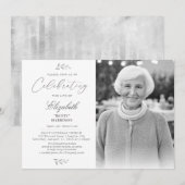 Elegant Fotoviering van het begrafenisherdenkingsp Kaart (Voorkant / Achterkant)