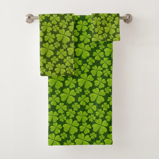 Elegant Four Leaf Clover Floral Bad Handdoek (Insitu)