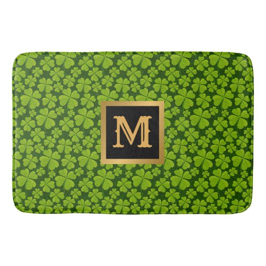 Elegant Four Leaf Clover Floral Bath Mat (Voorkant)