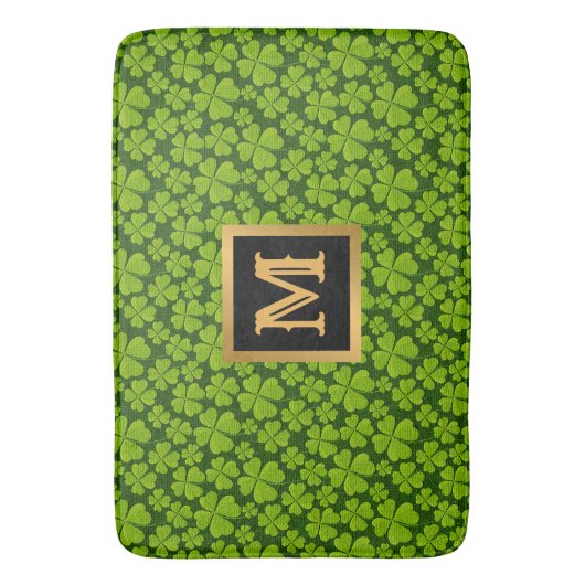 Elegant Four Leaf Clover Floral Bath Mat (Voorkant Verticaal)