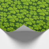 Elegant Four Leaf Clover Floral Cadeaupapier (Hoek)
