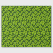 Elegant Four Leaf Clover Floral Cadeaupapier (Vlak)