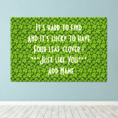 Elegant Four Leaf Clover Floral Canvas Afdruk (Insitu (Houten vloer))