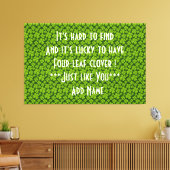 Elegant Four Leaf Clover Floral Canvas Afdruk (Insitu (Woonkamer))