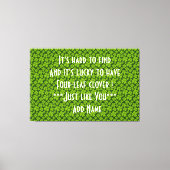 Elegant Four Leaf Clover Floral Canvas Afdruk (Voorkant)