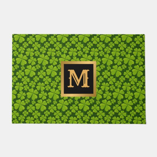 Elegant Four Leaf Clover Floral Deurmat (Voorkant)