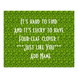 Elegant Four Leaf Clover Floral Foto Afdruk