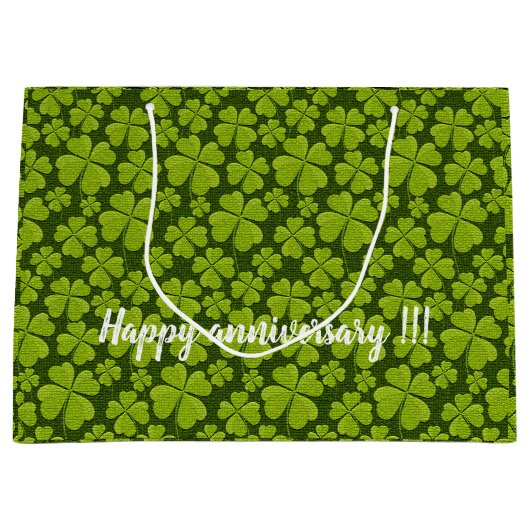 Elegant Four Leaf Clover Floral Groot Cadeauzakje (Voorkant)