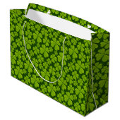 Elegant Four Leaf Clover Floral Groot Cadeauzakje (Achterkant Gekanteld)