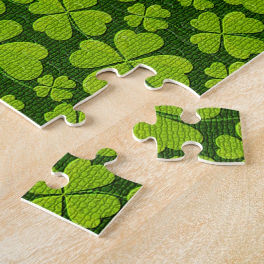 Elegant Four Leaf Clover Floral Legpuzzel (Zijkant)