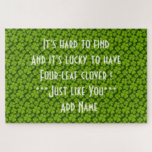 Elegant Four Leaf Clover Floral Legpuzzel (Horizontaal)