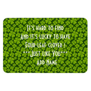 Elegant Four Leaf Clover Floral Magneet