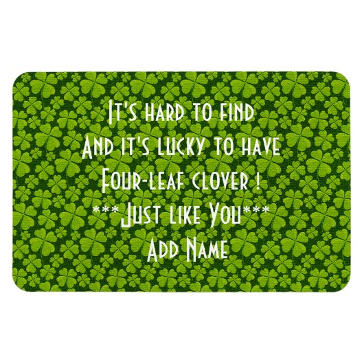 Elegant Four Leaf Clover Floral Magneet (Horizontaal)