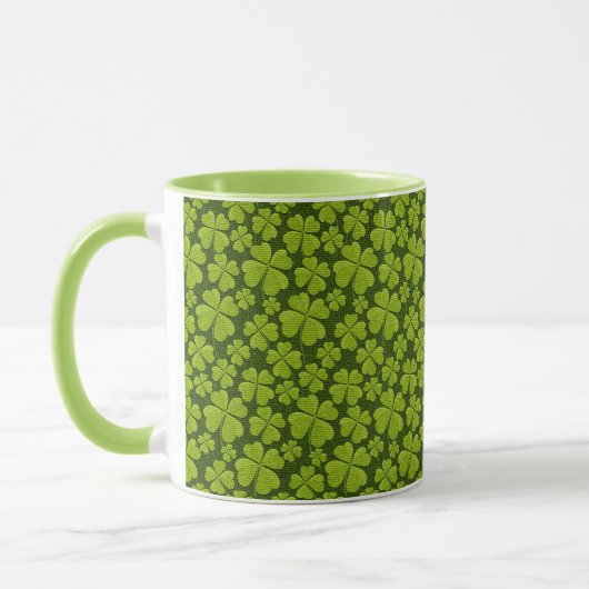 Elegant Four Leaf Clover Floral Mok (Links)