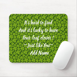 Elegant Four Leaf Clover Floral Muismat