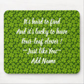 Elegant Four Leaf Clover Floral Muismat (Voorkant)