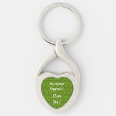 Elegant Four Leaf Clover Floral Sleutelhanger (Voorkant)