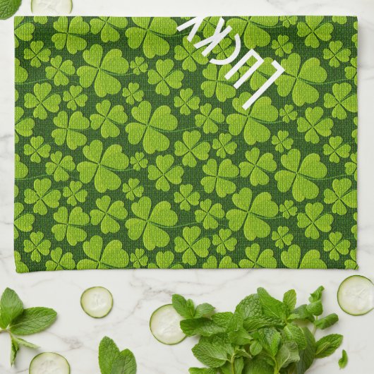 Elegant Four Leaf Clover Floral Theedoek (Gevouwen)