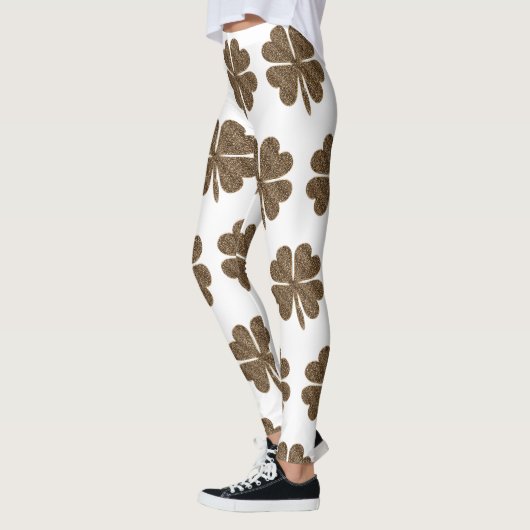 Elegant Four Leaf Clover Patroon Leggings (Links)