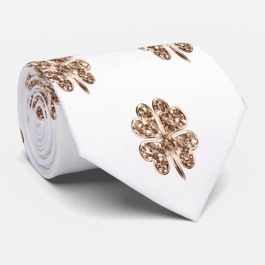 Elegant Four Leaf Clover Patroon Stropdas (Opgerold)