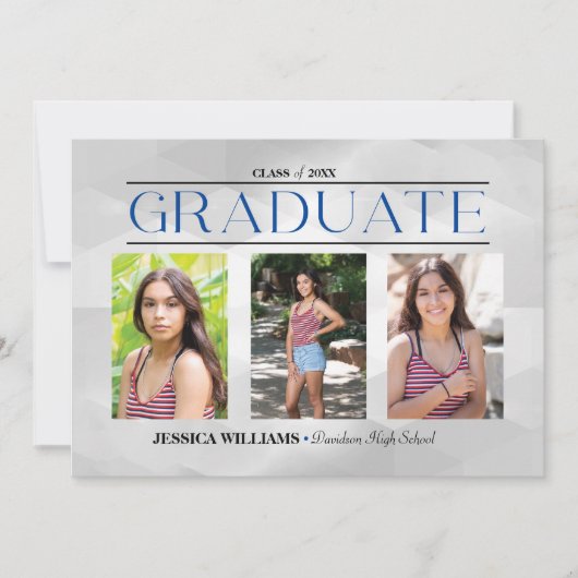 Elegant Four Photo Afstuderen Briefkaart (Voorkant)