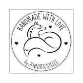 Elegant Fox, aangepast handgemaakt met liefde, Rubberstempel (Afrduk)