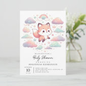 Elegant Fox Baby shower Kaart (Staand voorkant)