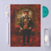 Elegant Fox Gentleman Portrait EW5 Decoupage Tissuepapier (Craft)