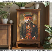 Elegant Fox Gentleman Portrait EW5ZZ Decoupage Tissuepapier