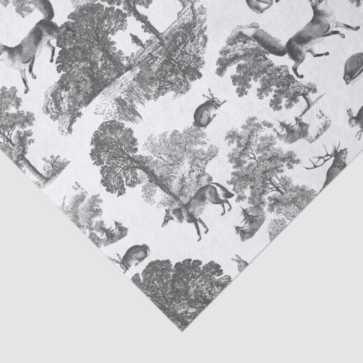 Elegant  Fox Konijn Country Toile Tissuepapier (Detail)