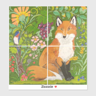 Elegant Fox Tegel Muurschildering voor 4" Tegels Sticker