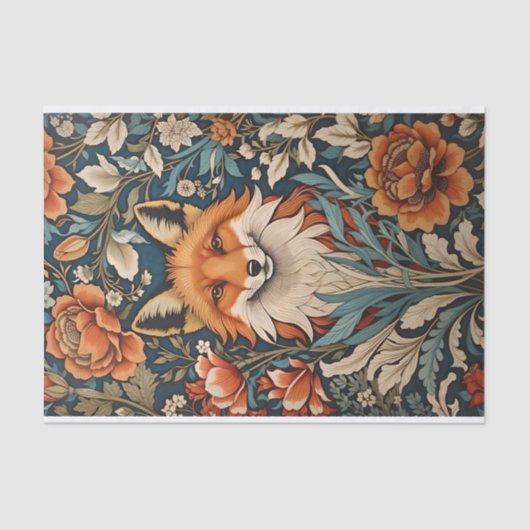 Elegant Fox William Morris geïnspireerd Floral Tissuepapier (Voorkant)