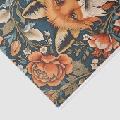 Elegant Fox William Morris geïnspireerd Floral Tissuepapier (Detail)