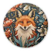Elegant Fox William Morris Inspired Floral Keramische Knop (Voorkant)