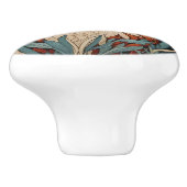 Elegant Fox William Morris Inspired Floral Keramische Knop (Zijkant)
