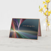 Elegant Fractaal Pastel Regenboog Kleurontwerp Kaart (Gele Bloem)