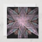 Elegant Fractal Wedding Invitation Kaart (Achterkant)