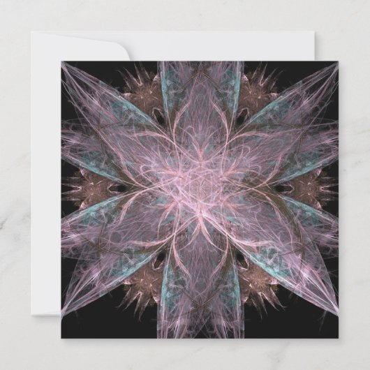 Elegant Fractal Wedding Invitation Kaart (Achterkant)