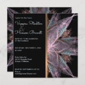 Elegant Fractal Wedding Invitation Kaart (Voorkant / Achterkant)