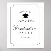 Elegant  fram graduparty welkomstbord poster (Voorkant)