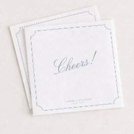 Elegant Frame Blue Wedding Napkins Servet