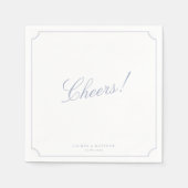 Elegant Frame Blue Wedding Napkins Servet (Voorkant)