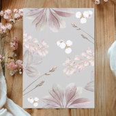 Elegant Frame Girl Baptism Flowery Watercolor Kaart