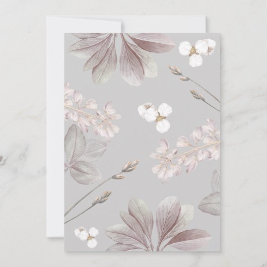 Elegant Frame Girl Baptism Flowery Watercolor Kaart (Achterkant)