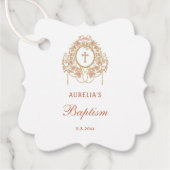 Elegant Frame Holy Cross Baptism Bedankjes Labels (Voorkant)