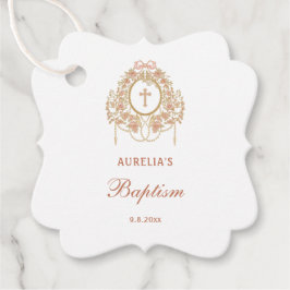 Elegant Frame Holy Cross Baptism Bedankjes Labels