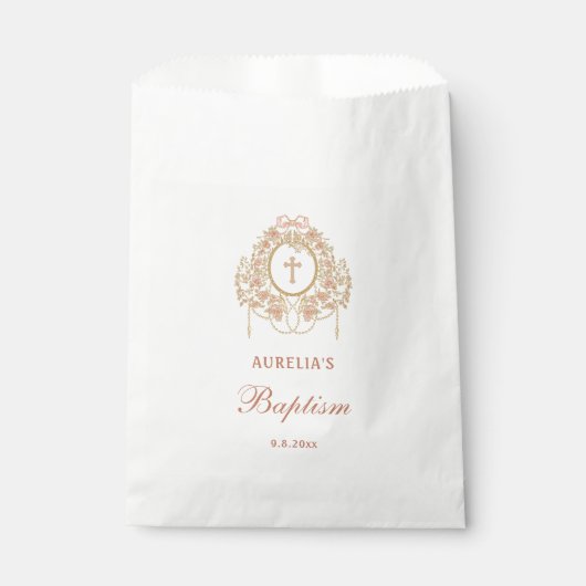 Elegant Frame Holy Cross Baptism Bedankzakje (Voorkant)