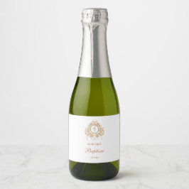 Elegant Frame Holy Cross Baptism Mini Sparkling Wijnetiket