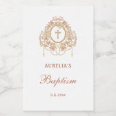 Elegant Frame Holy Cross Baptism Small Wijn Etiket (Enkel label)