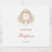 Elegant Frame Holy Cross Baptism Sparkling Wijnetiket (Enkel label)